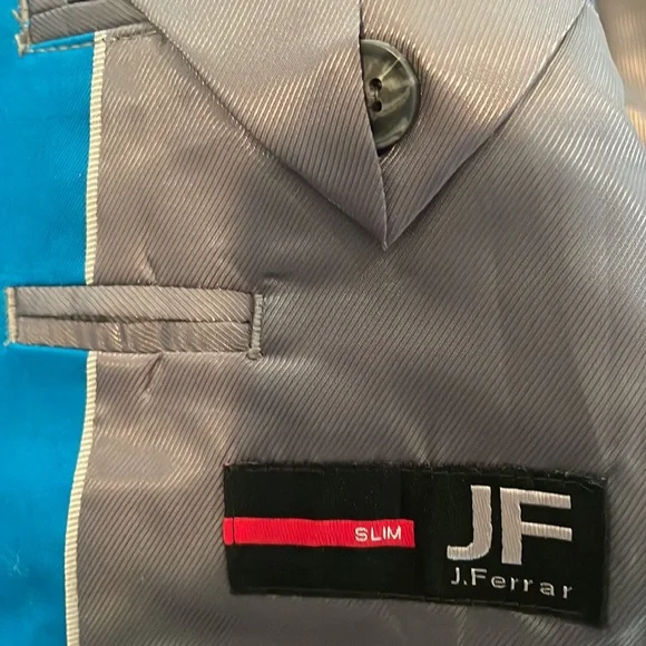 NWOT J. Ferrar Slim Turquoise Blazer - Picture 6 of 7